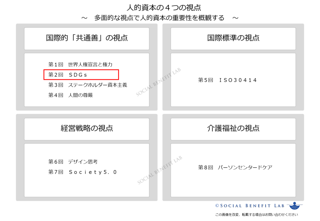 ＳＤＧｓの視点からみた人的資本の概観図